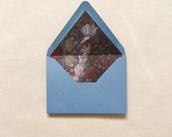 Dark Floral Envelope Liner | Moody Romantic Wedding Invitation Stationery