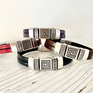 Leather Cuff Bracelets for Women, Leather Wristband, Gifts for Best Friend Female, Birthday Gifts image 1