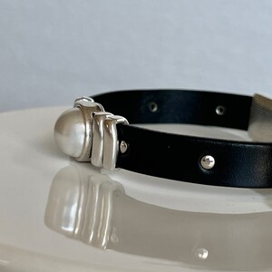 Leather Pearl Bracelet, Women's Leather Bracelet, Birthday Gift for Best Friend image 3