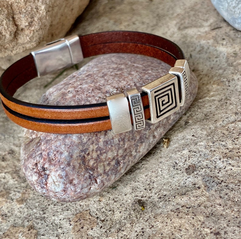 Leather Cuff Bracelets for Women, Leather Wristband, Gifts for Best Friend Female, Birthday Gifts Brown