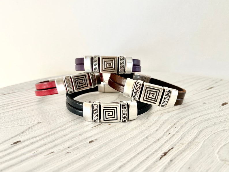 Leather Cuff Bracelets for Women, Leather Wristband, Gifts for Best Friend Female, Birthday Gifts image 1