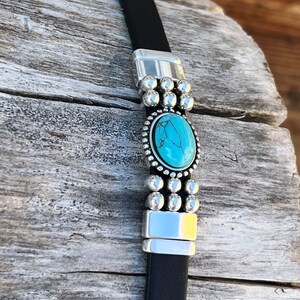 Leather Cuff Bracelets for Women, Turquoise Bracelet, 50th birthday gift for women, Gifts for Friend image 9