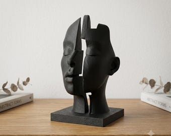 Abstract Half Face Sculpture Modern Home Decoration Minimalist Furnishing Ornament Living Room and Office Original Gift