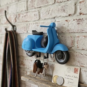 Porte-clés mural style Vespa, crochet porte-clés, cadeau d'entrée pour une pendaison de crémaillère, décoration vintage originale, porte-clés moto design italien