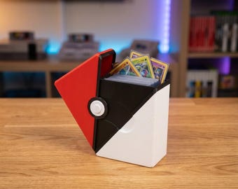 Pokéball-Style Deck Box for TCG Trading Cards | Pokémon Deck Holder | Card Storage Box | Gift for Gamers and Nerds