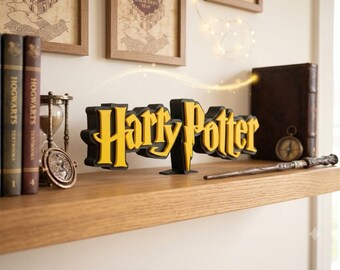 Decorative Harry Potter Sign | Logo Sign for Shelf or Desk | Gift for Fans and Potterheads | Room Decor