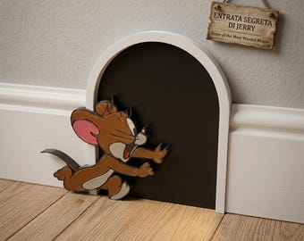 Jerry Mouse Hole Skirting Board Decor - Realistic 3D Wall Sticker - Gift for Cartoon Lovers - 3D Prints