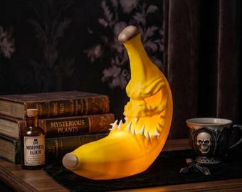 Scary Banana Lamp, Bizarre Night Light, Creepy Cute Gothic Decor, Fun Desk Accessory, Horror Halloween Gift