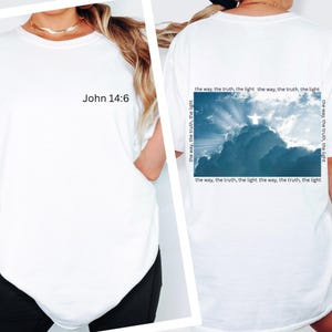 John 14:6 Scripture Cross Tee | Christian Faith T-shirt