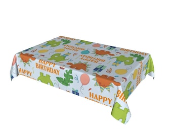 Dino Theme Table Cover for Birthday Party, 55x70 Dinosaur Tablecloth Decor