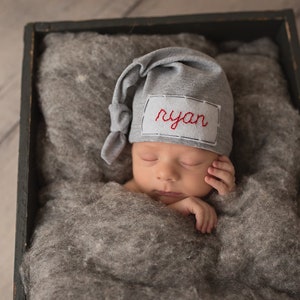 Hospital Hat Boy Baby Name Hat Newborn Boy Gift Baby Shower Gift image 9