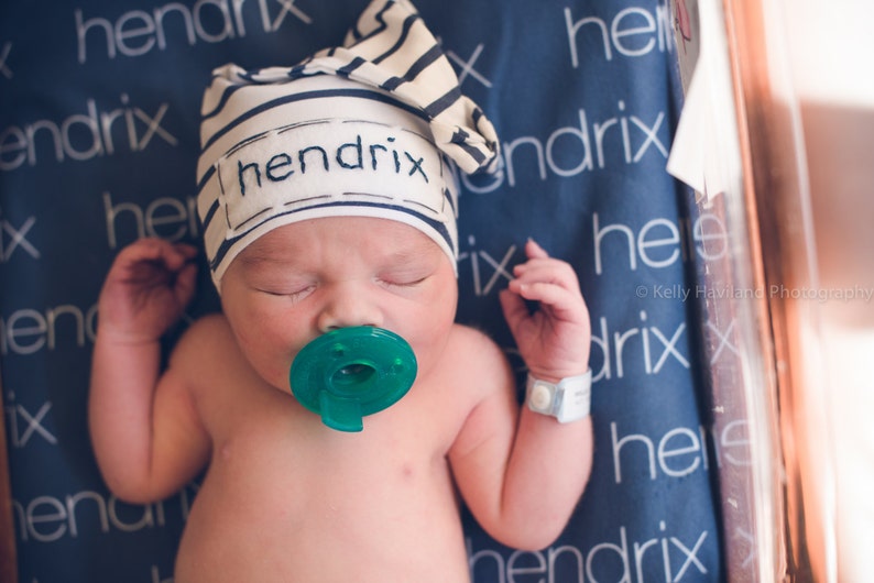 Newborn name hat baby boy hat newborn boy coming home Etsy