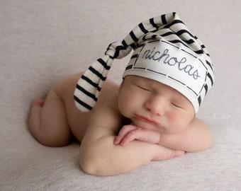 Hospital Hat Boy, Baby Name Hat, Baby Shower Gift, Twin Baby Gift