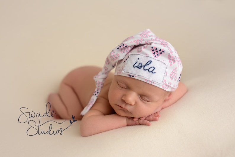 Knot hat with name newborn name hat personalized baby hat Etsy
