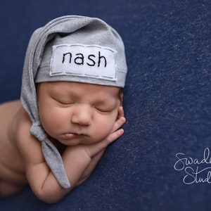 Hospital Hat Boy Baby Name Hat Newborn Boy Gift Baby Shower Gift image 8