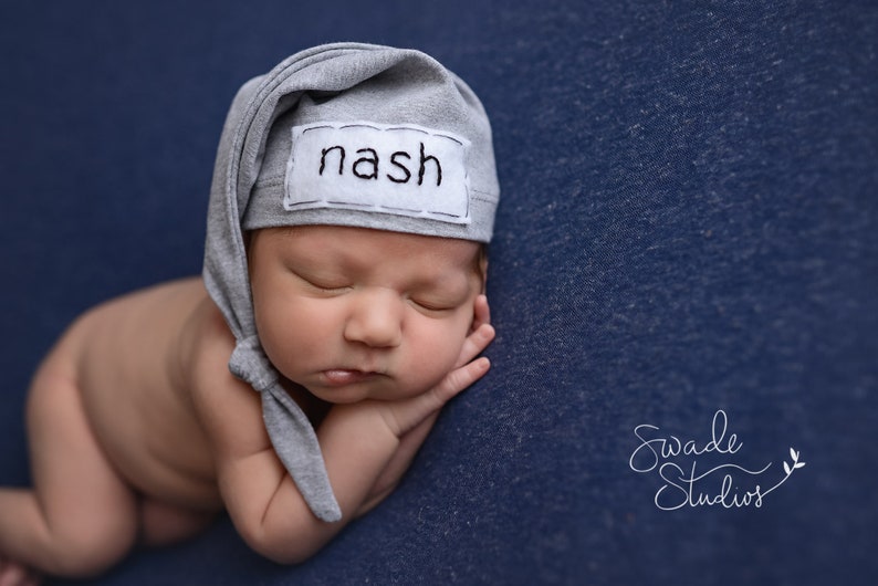 Hospital Hat Boy Baby Name Hat Newborn Boy Gift Baby Shower Gift image 8