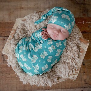 add a matching swaddle butterfly print