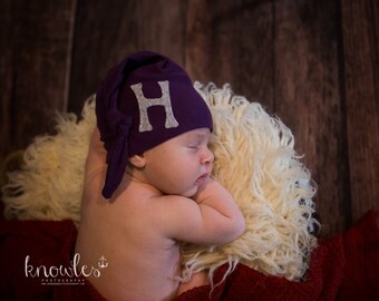 newborn hat personalized initial -  monogrammed - baby gift - baby boy - baby girl - unisex - gender neutral - photo prop