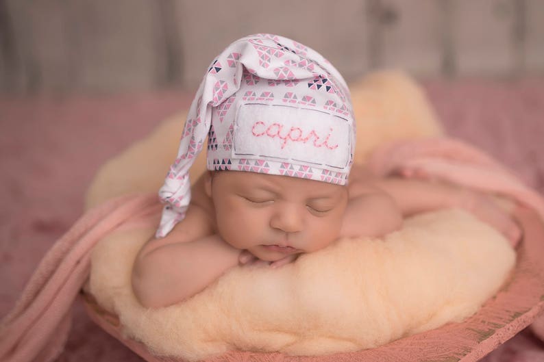 Knot hat with name newborn name hat personalized baby hat Etsy