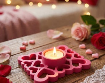 Theelichthouder met hartrooster