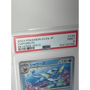 Vaporeon PSA 9 SV2a 134 Reverse Holo Japanese 151 Pokemon Card Mint Slab Apparel image 3