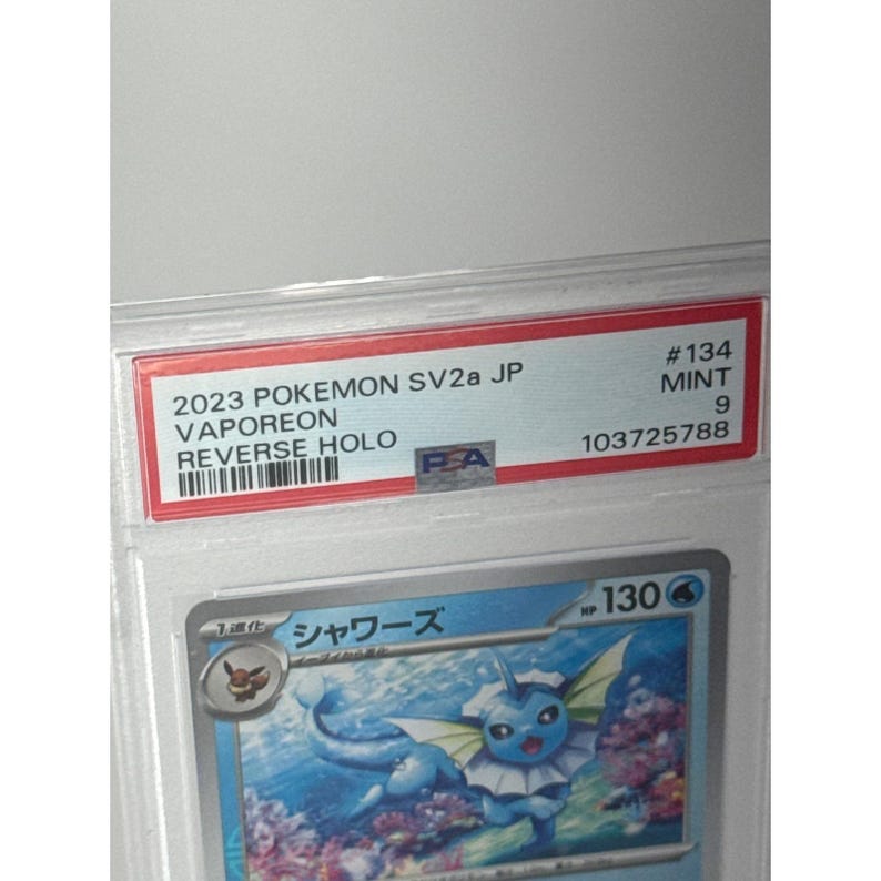 Vaporeon PSA 9 SV2a 134 Reverse Holo Japanese 151 Pokemon Card Mint Slab Apparel image 3