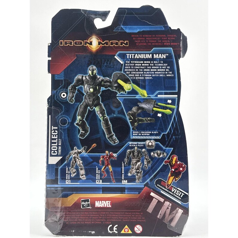Marvel Iron Man Movie Mark 02 Titanium Man Action Figure 2 Figure Set Hasbro New image 7