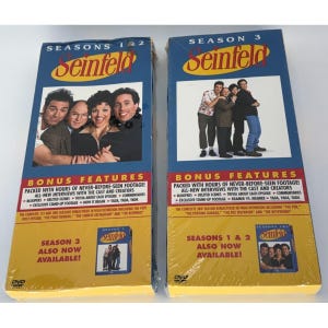 Seinfeld DVD Long Box Seasons 1 2 3 Box Set Bundle New Sealed Collector Apparel