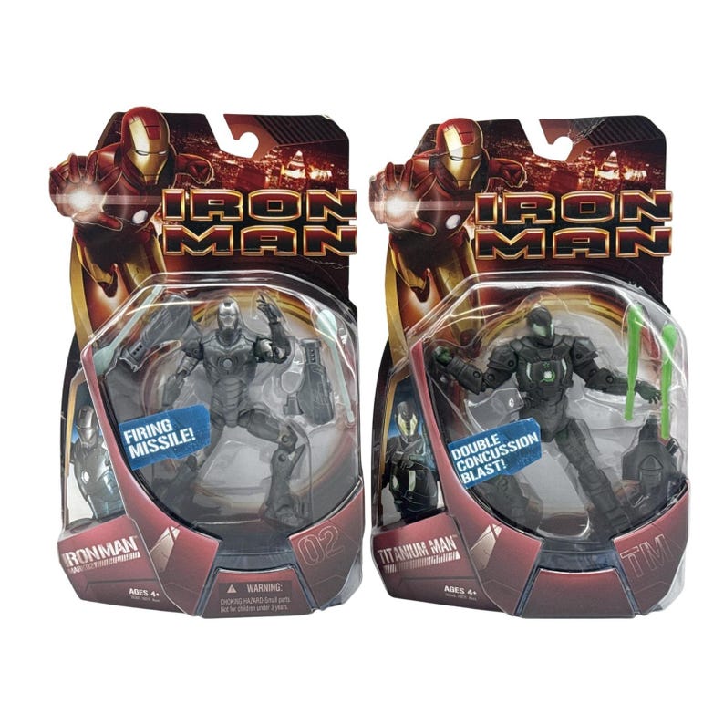 Marvel Iron Man Movie Mark 02 Titanium Man Action Figure 2 Figure Set Hasbro New image 1