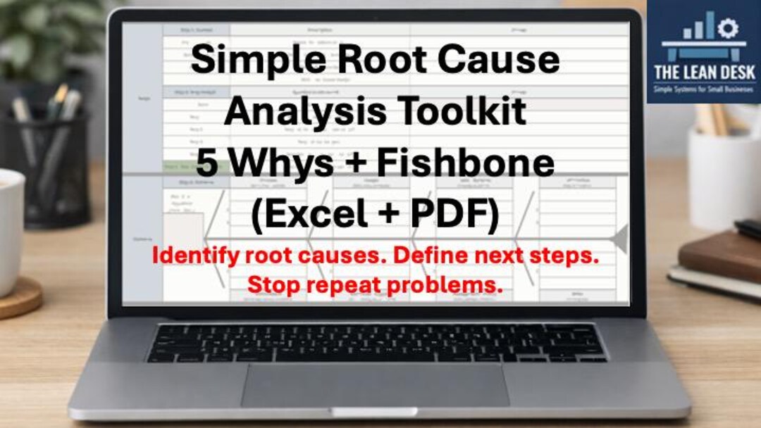 Simple Root Cause Analysis Toolkit – 5 Whys + Fishbone (excel + PDF ...