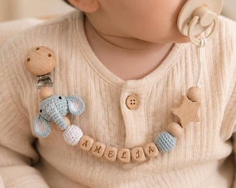 Clip para chupete personalizado con nombre, regalo personalizado para recién nacido, lindo accesorio para bebé, regalo para baby shower, práctico soporte para uso diario.