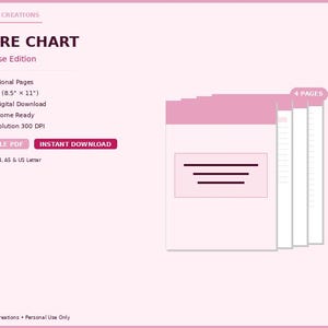 Chore Chart Printable | Blush Rose Family Task Board | Household Responsibility PDF
