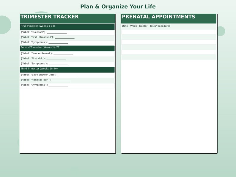Printable Pregnancy Planner PDF | Trimester Tracker & Baby Prep ...