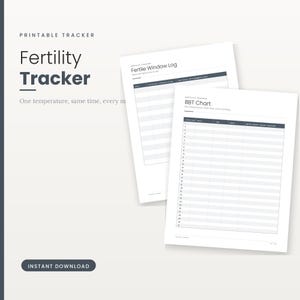 Fertility Tracker Printable, BBT Chart, Ovulation Tracker PDF, TTC Planner, Instant Download