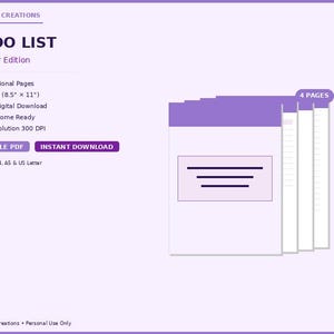 Color-Coded To Do List | Lavender Category Task Manager | Multi-Project Organizer PDF