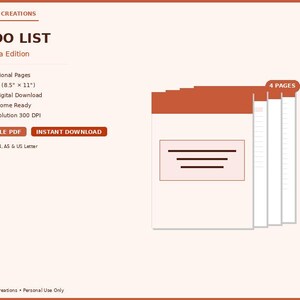 Motivational To Do List | Terracotta Inspiring Task Template | Positive Productivity PDF