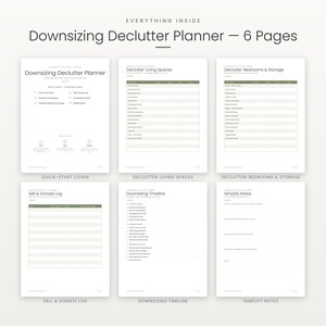 Declutter Checklist Printable, Downsizing Moving Planner PDF, Minimalist Moving Out List, Instant Download image 2