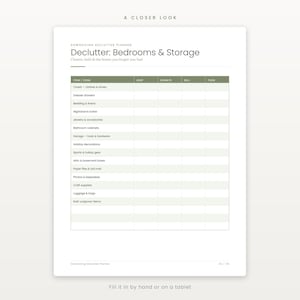 Declutter Checklist Printable, Downsizing Moving Planner PDF, Minimalist Moving Out List, Instant Download image 4