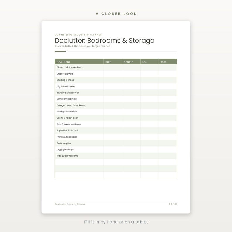 Declutter Checklist Printable, Downsizing Moving Planner PDF, Minimalist Moving Out List, Instant Download image 4