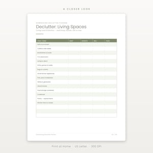 Declutter Checklist Printable, Downsizing Moving Planner PDF, Minimalist Moving Out List, Instant Download image 3