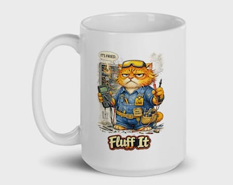 Elektriker Katzen Tasse - Lustiges Elektriker Geschenk für Bauarbeiter