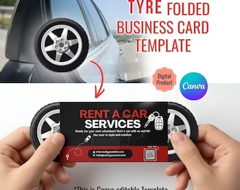 Car Rental Business Card Template | Editable QR Code Canva Design (Digital Download)