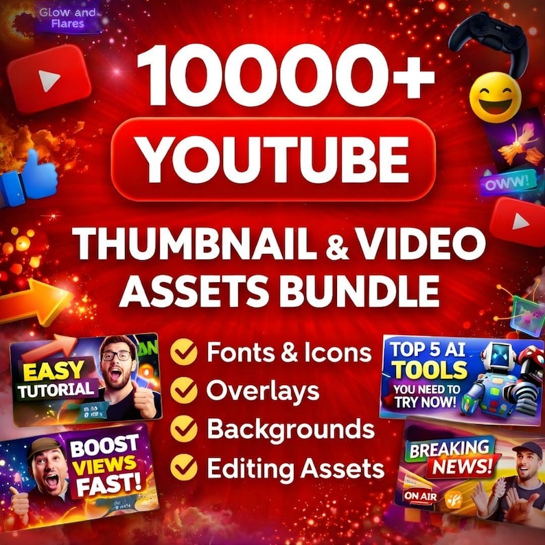 10000+ Youtube Thumbnail & Video Assets Bundle (digital Download) - Etsy