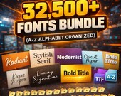 32500+ Fonts Mega Bundle | Script, Serif, Display (Digital Download)
