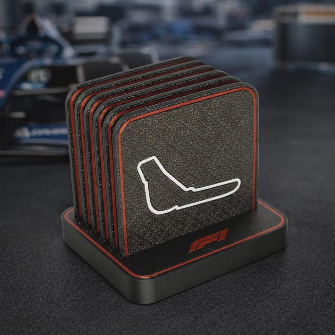 F1 Coasters 6 Pack Racing Track Design Plastic Coaster Set Home Office ...