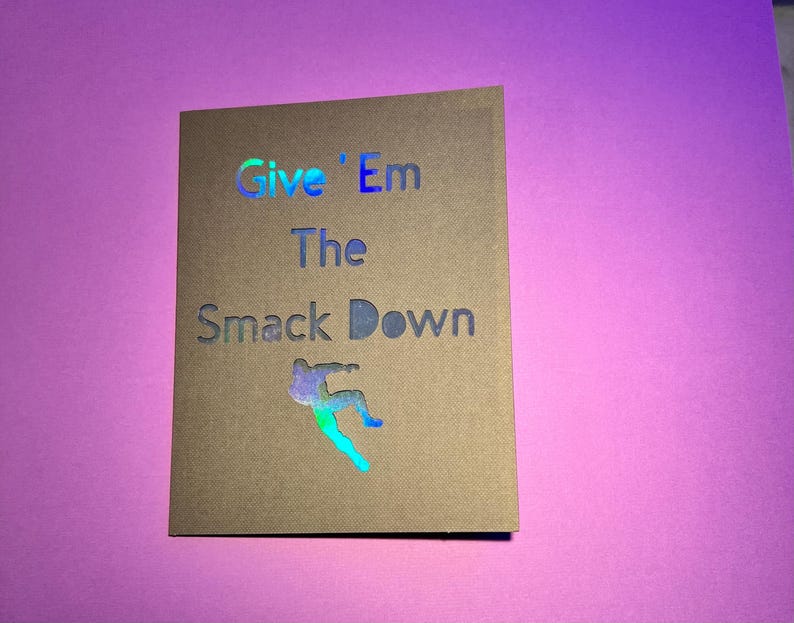 Wrestling Greeting Card, Give ‘em the Smack Down, Personalization ...