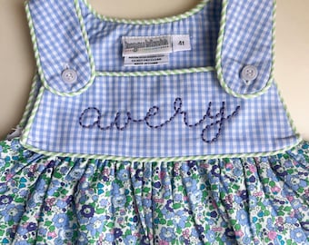 Embroidered Gingham and Floral dress