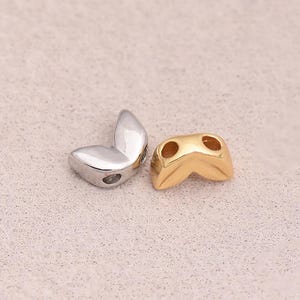 Geometric Crescent Moon Link Charm for Bracelet Necklace Making in Silver or 18K Gold Filled 10pcs 7*5mm