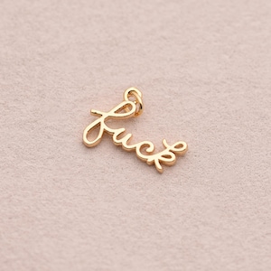 Sassy Quote Charm Pendant, 18K Gold Filled Cursive Word Jewelry, Funny Statement Charm for DIY Necklace 17*14mm
