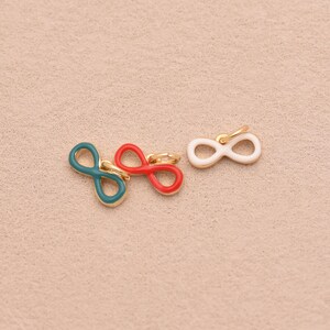 Enamel Infinity Pendant Colorful Endless Loop Charm for Friendship Bracelet Necklace DIY Jewelry Making Findings 5.5*11.5mm